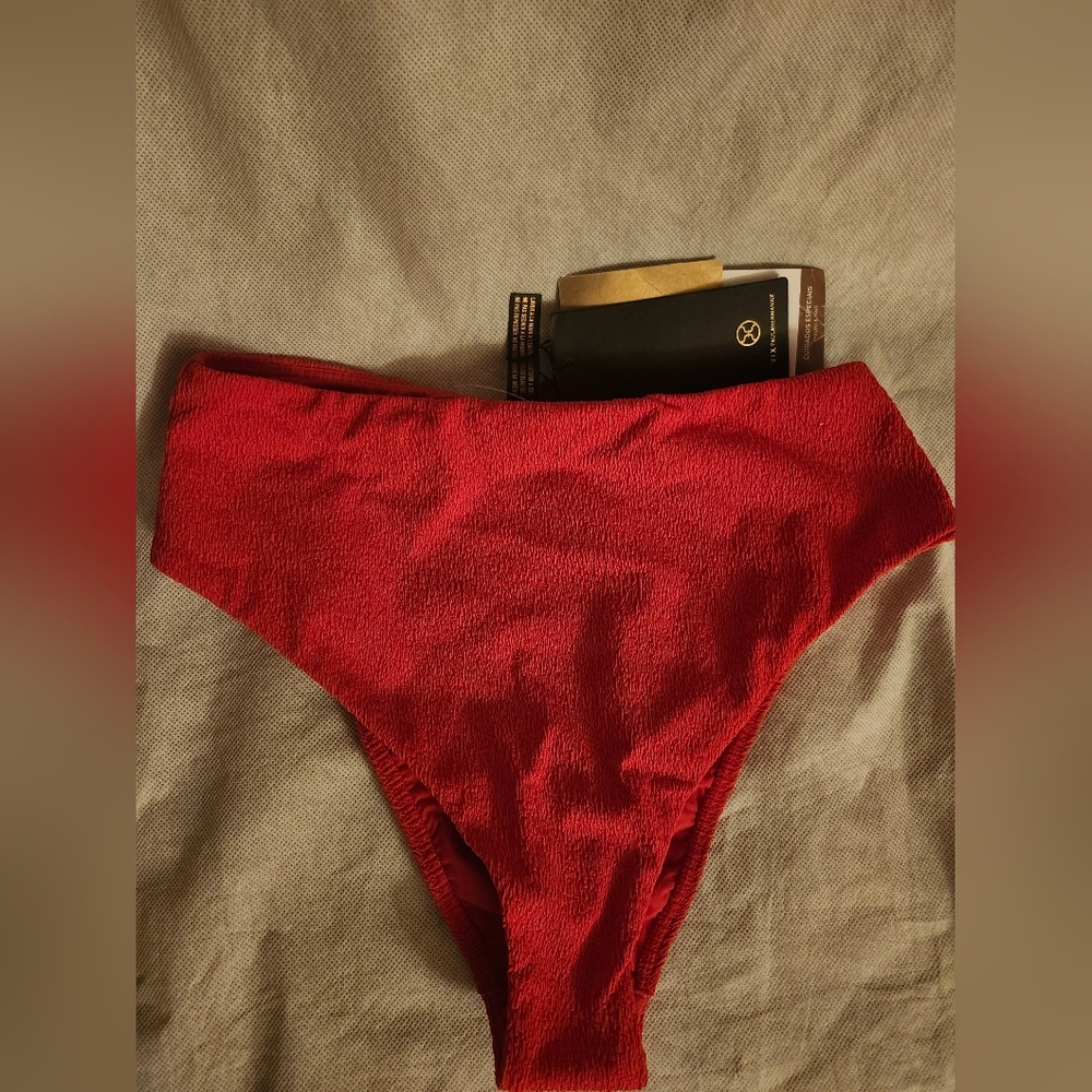 ViX Paula Hermanny Firenze Gigi Hot High Waist Bikini Bottoms In Red Sz L